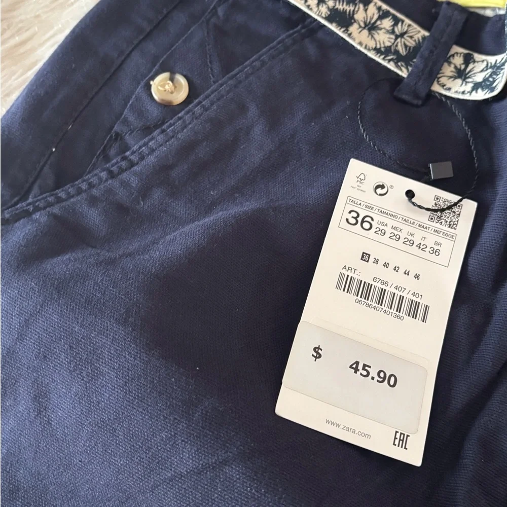 Zara Navy Cargo Shorts for Men